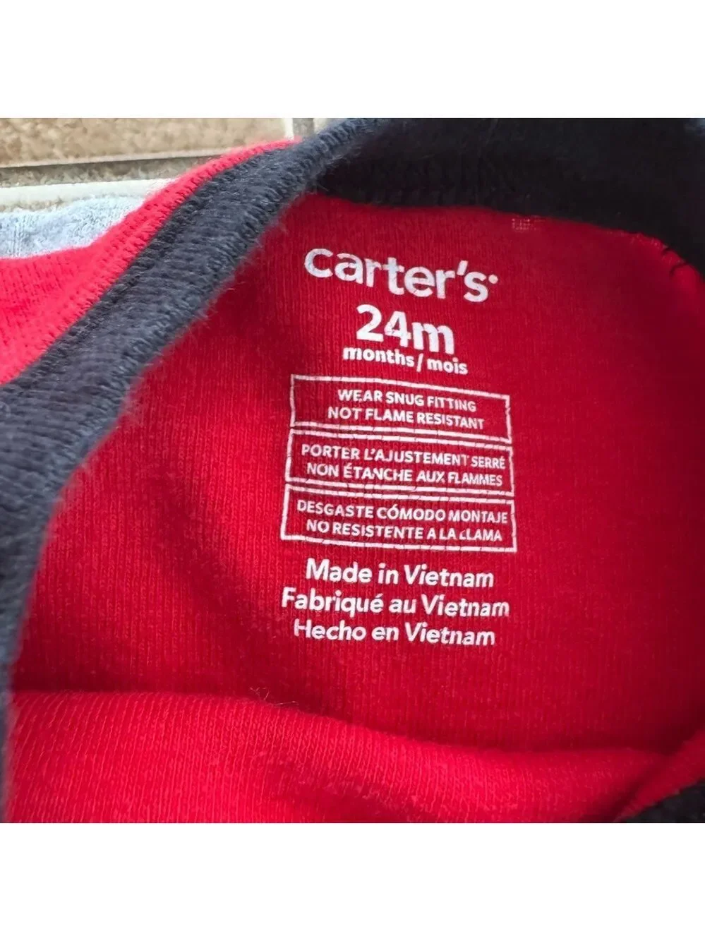 Carter's Red and Gray Bear Pajama Set